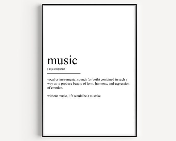 Music Definition Print - Etsy
