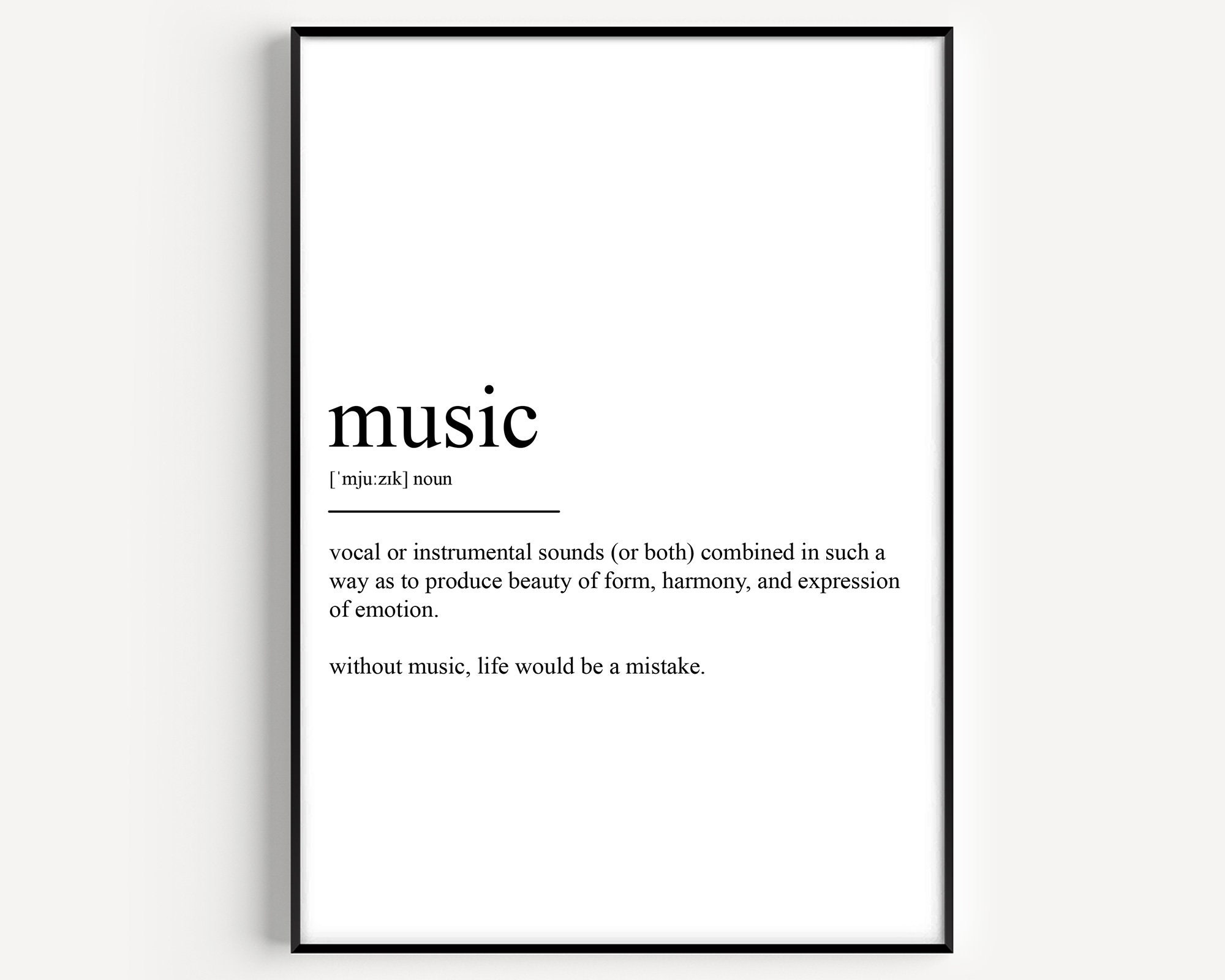 Music Definition Print - Etsy