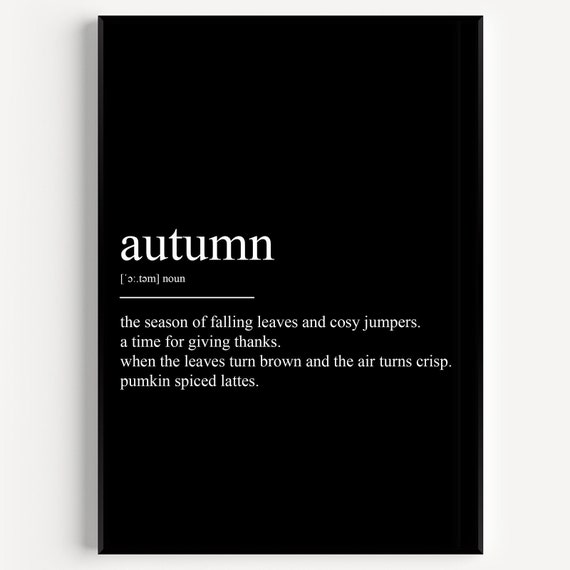 Autumn Definition Print - Etsy