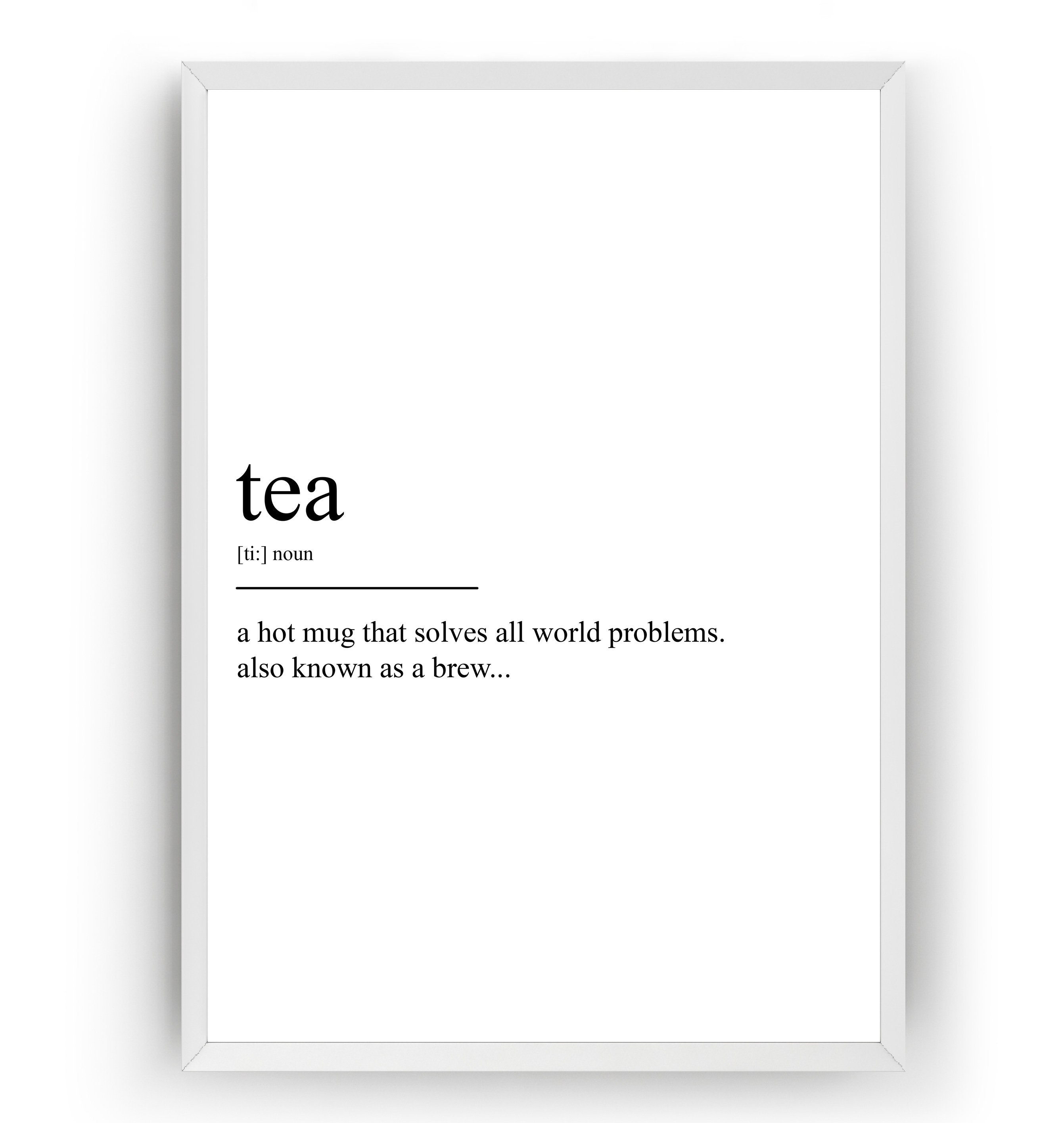 Tea Definition Print Version 2 Etsy