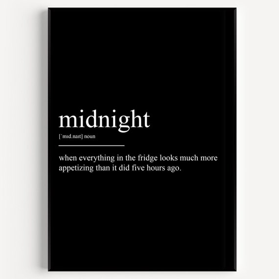 Midnight Definition Print - Etsy