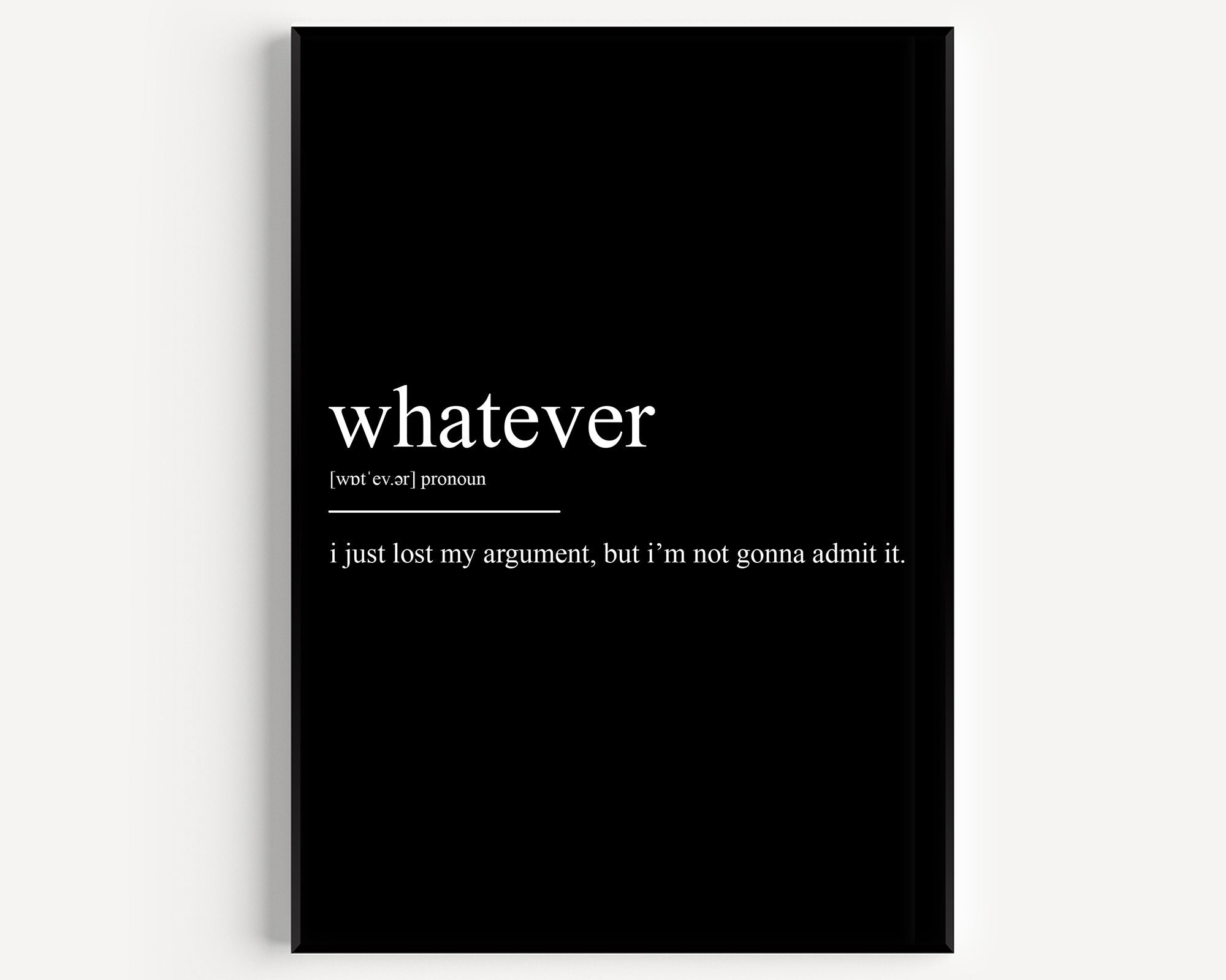 Whatever Definition Print - Etsy