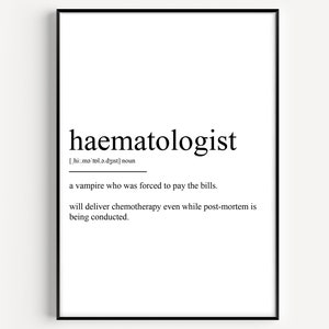 Haematologist Definition Print
