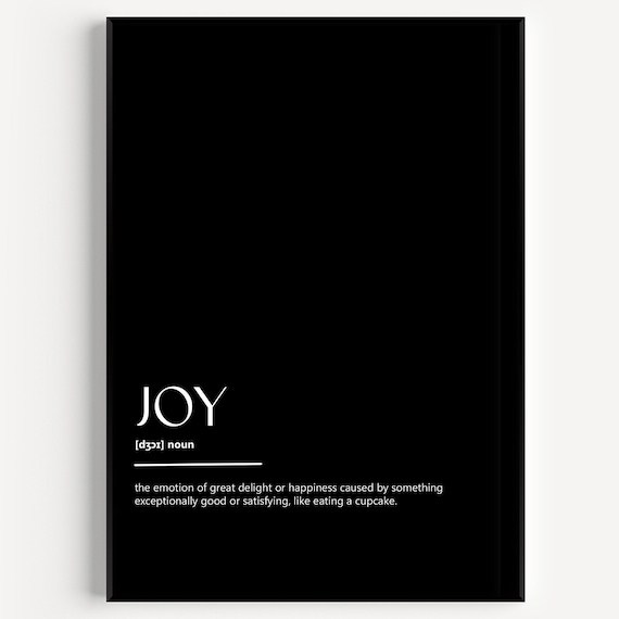 Joy Definition Print - Etsy
