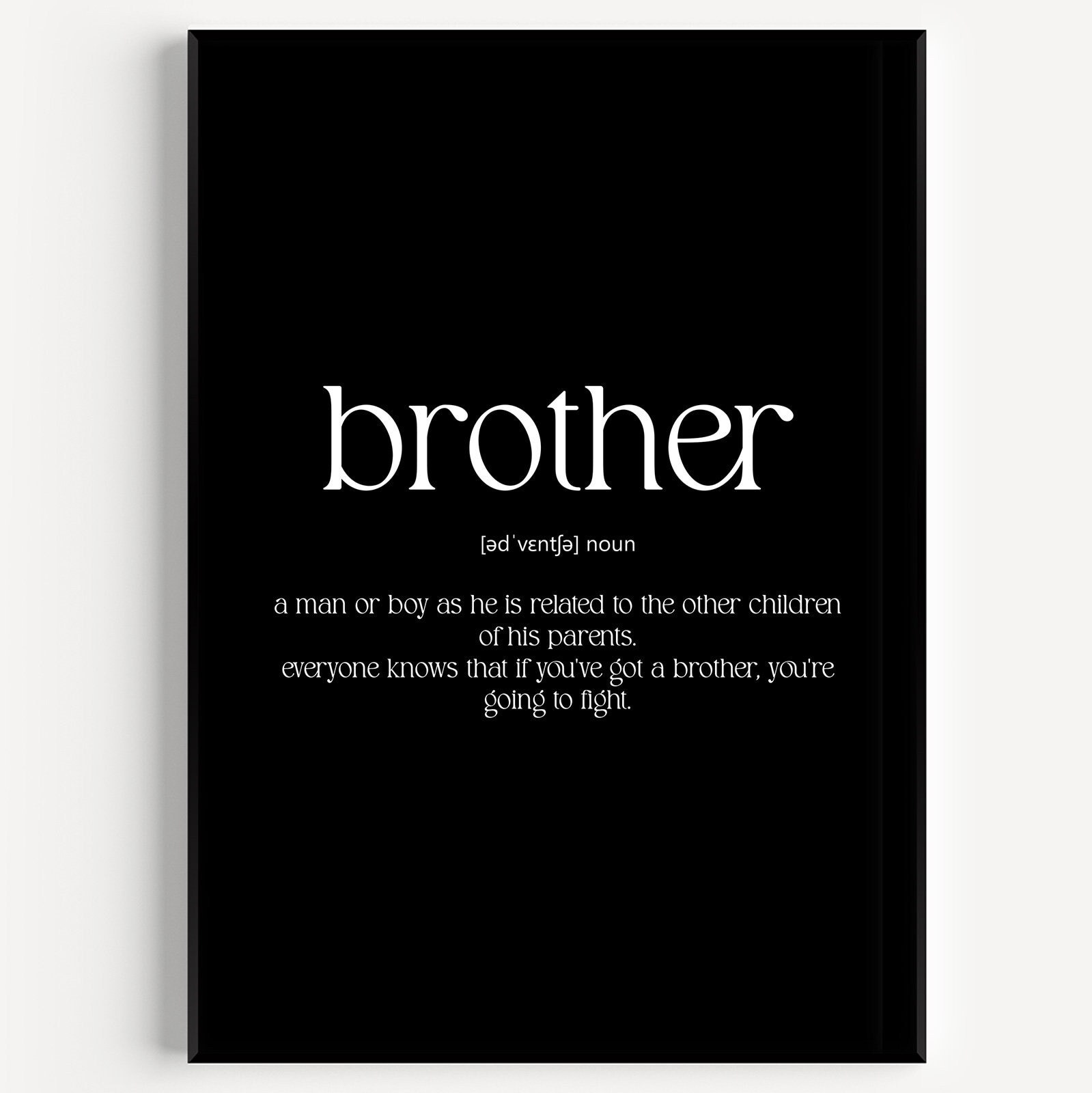 Brother Definition Print - Etsy