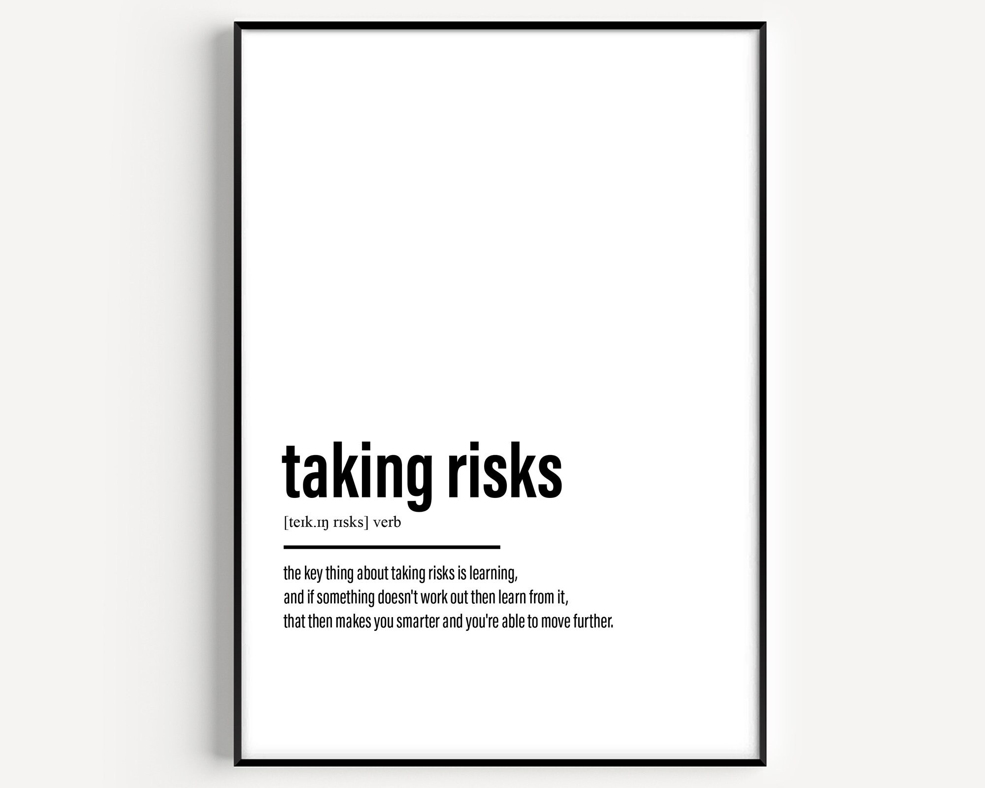 Taking Risks Definition Print - Etsy