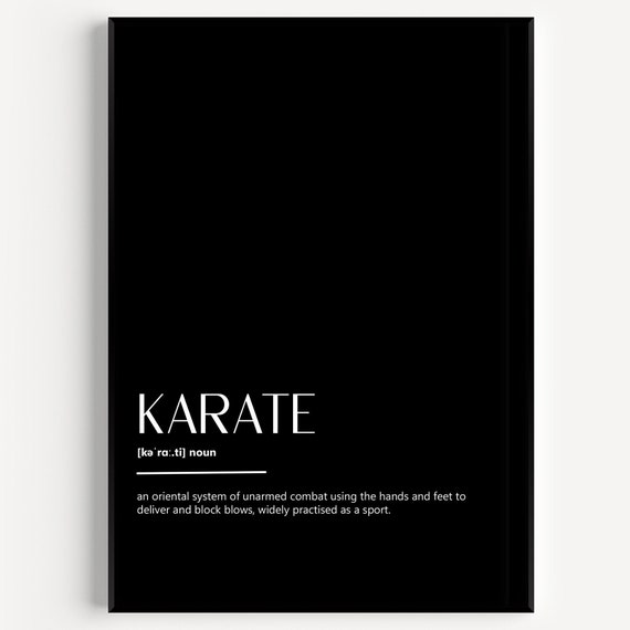 Karate Definition Print - Etsy