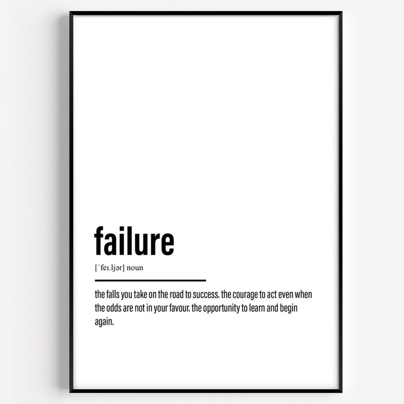 Defining Failure Failure Definition Print - Etsy