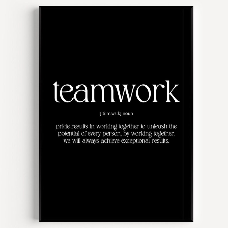 Teamwork Definition Print - Etsy