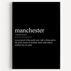 Manchester Definition Manchester Definition Print - Etsy