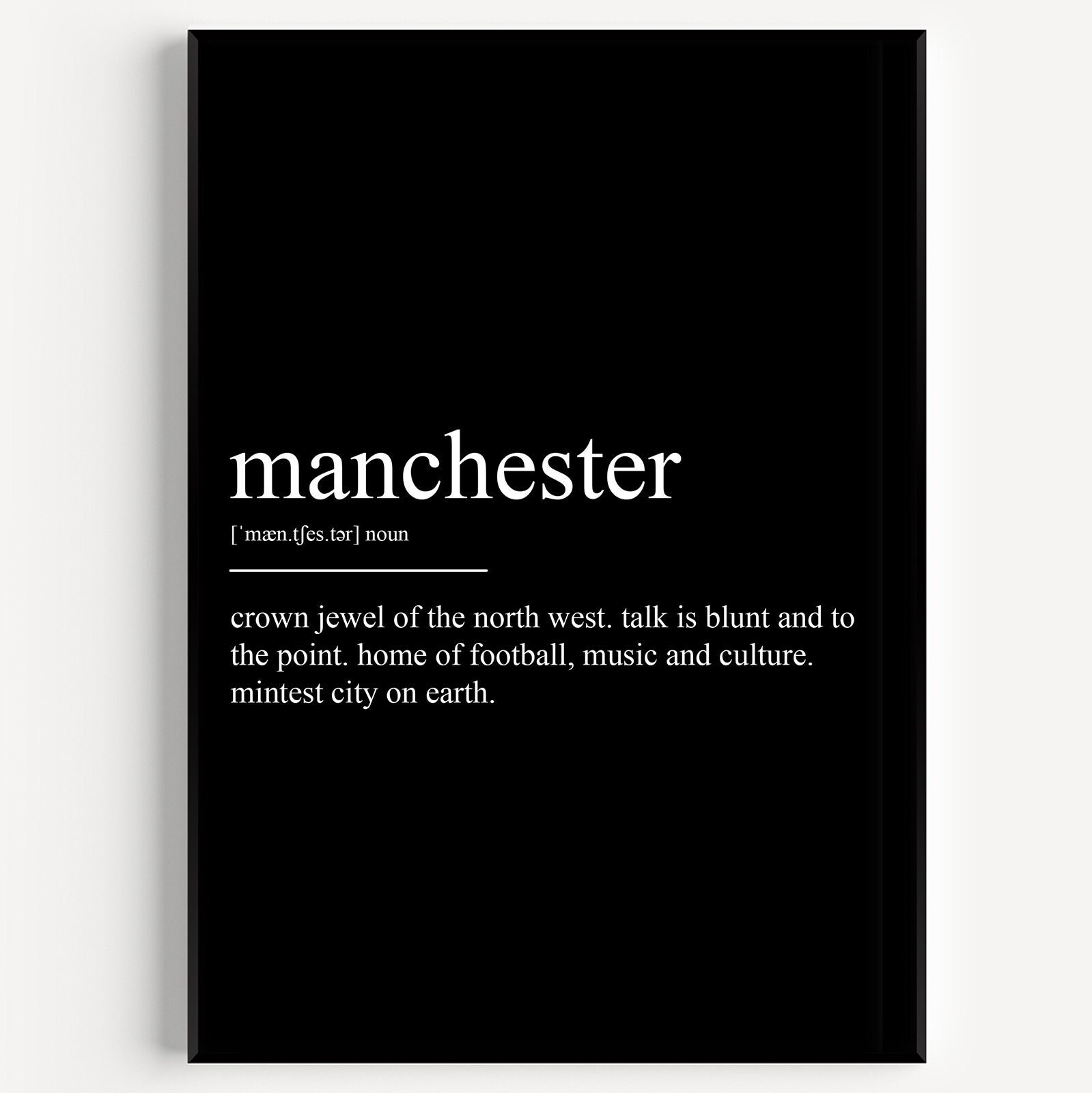 Manchester Definition Print - Etsy
