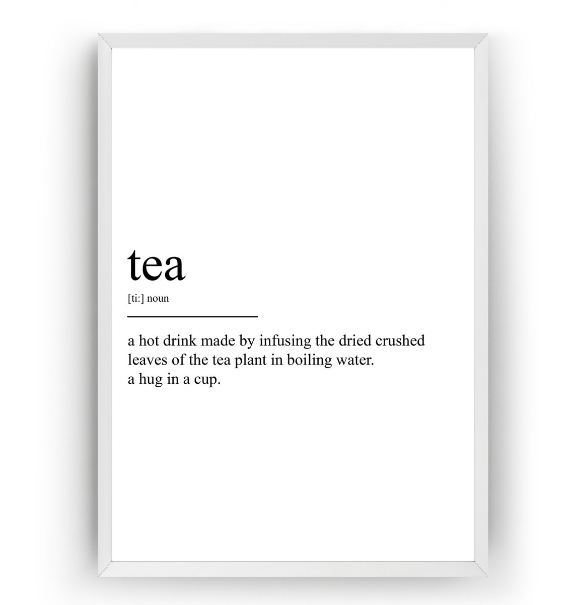 Tea Definition Print Etsy UK