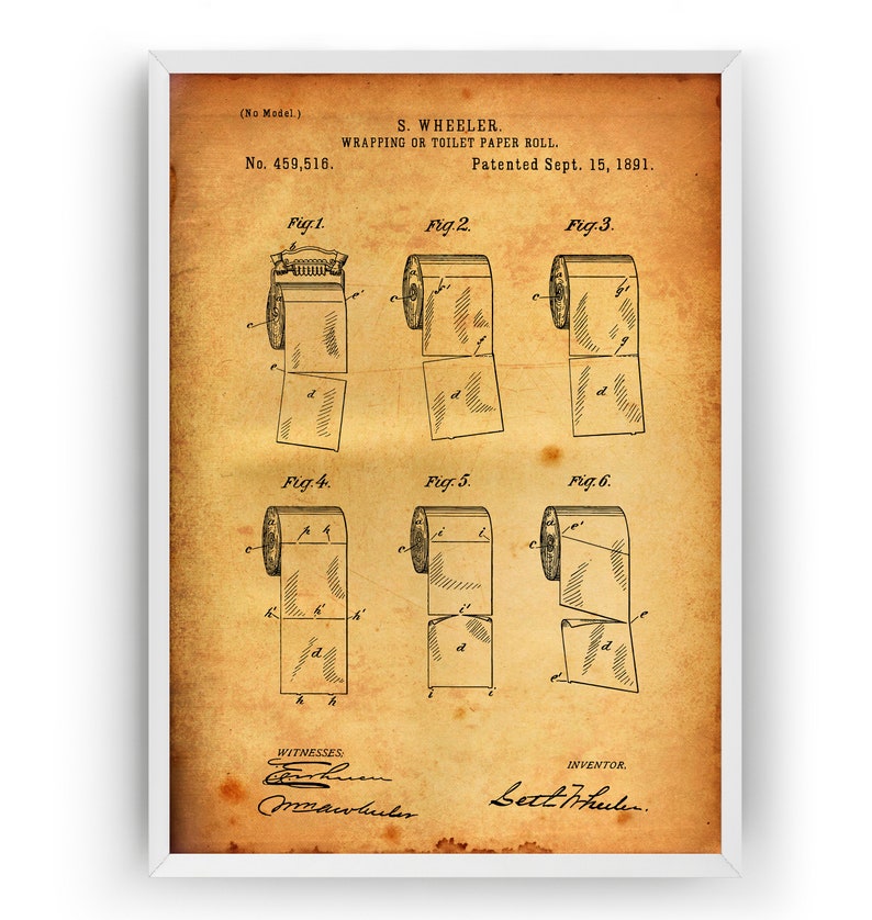 Toilet Paper Roll 1891 Patent Print Wall Art Poster Bathroom - Etsy UK