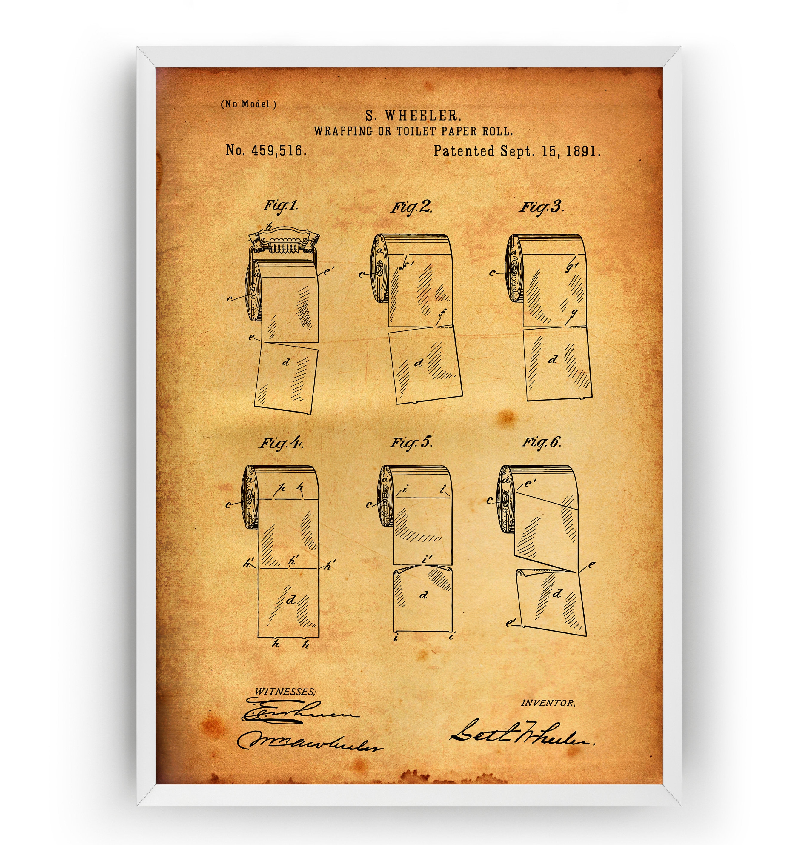 Toilet Paper Roll 1891 Patent Print Wall Art Poster Bathroom - Etsy UK