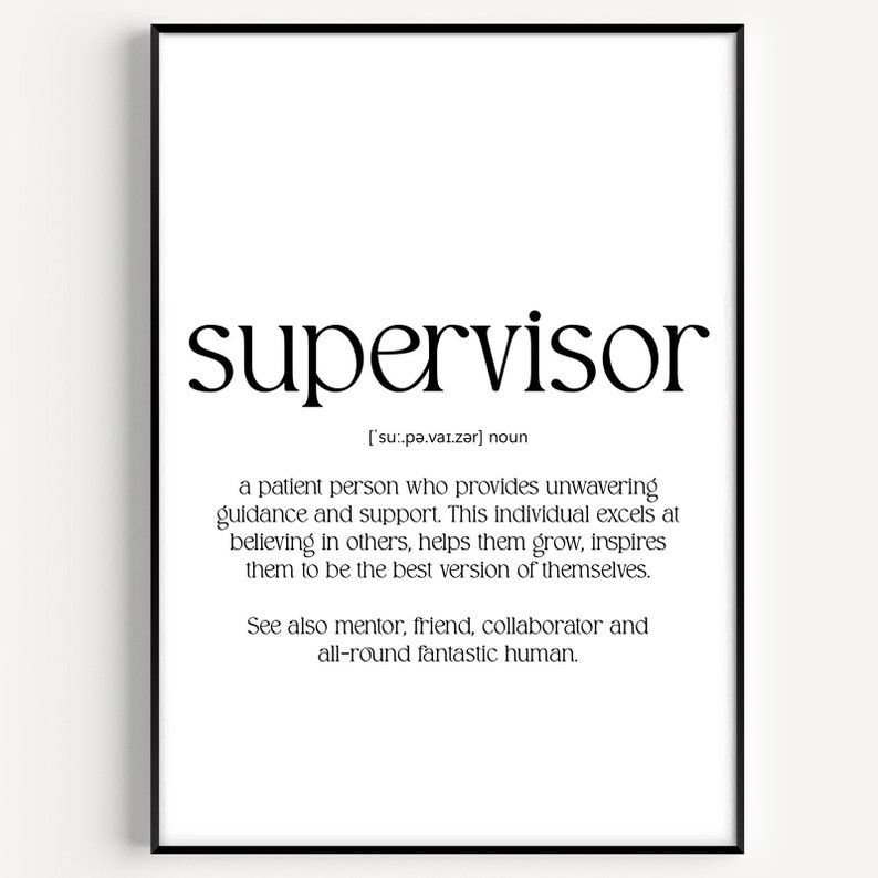 Supervisor Definition Print - Etsy