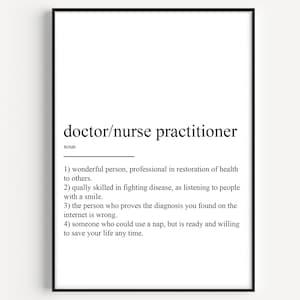 Doctor/Nurse Practitioner Definition Print