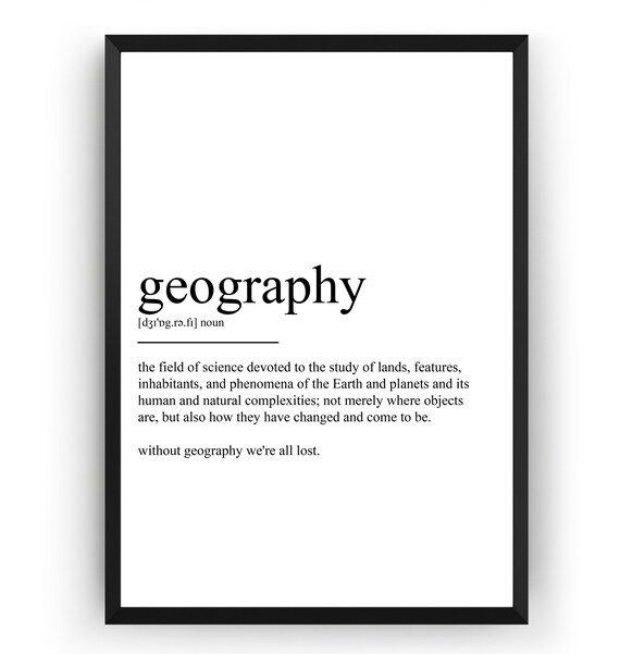 Geography Definition Print Etsy