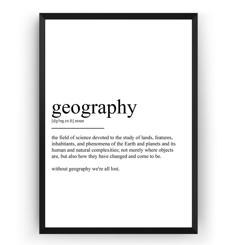 Geography Definition Print Etsy