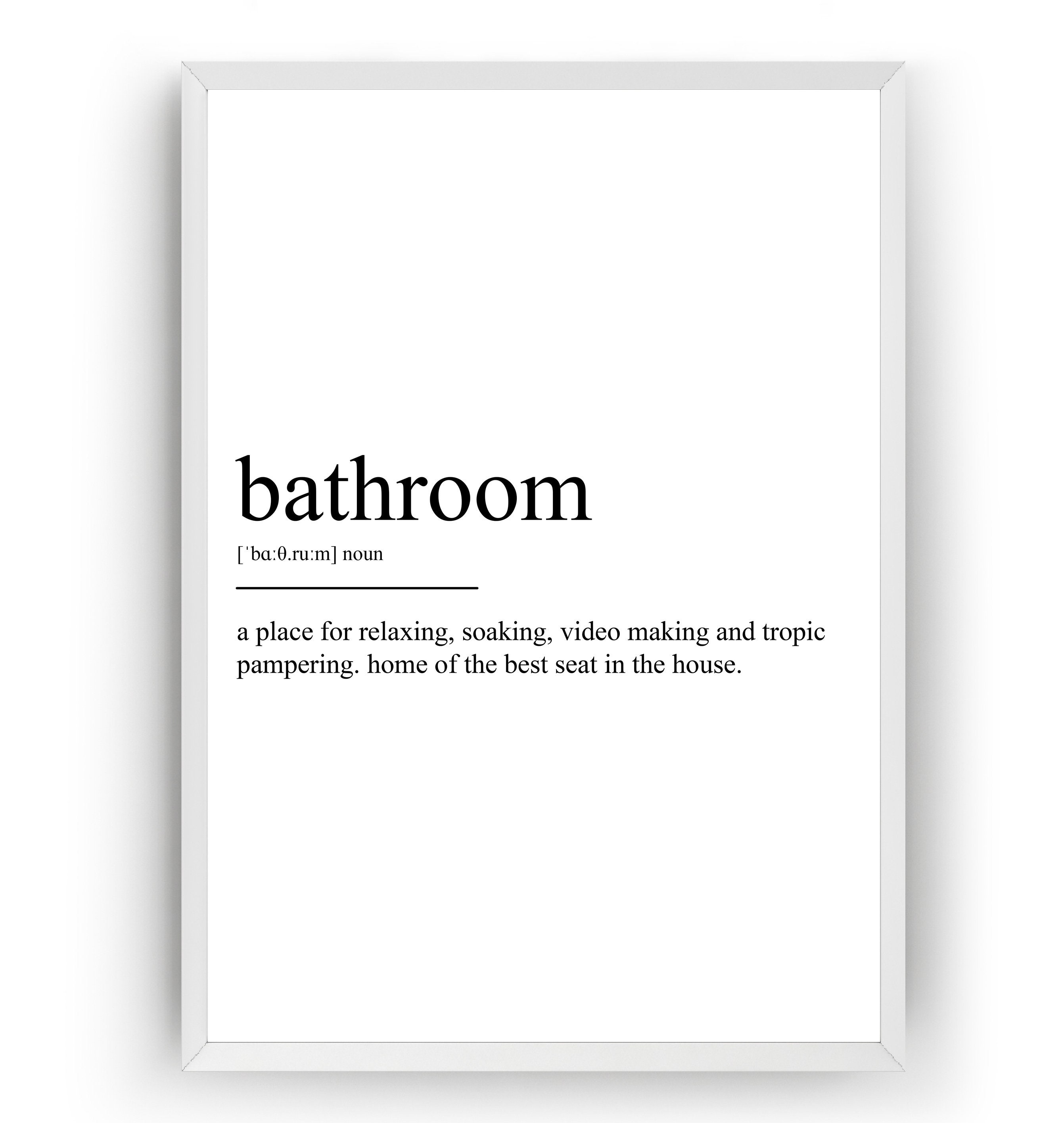Bathroom Definition Print Etsy