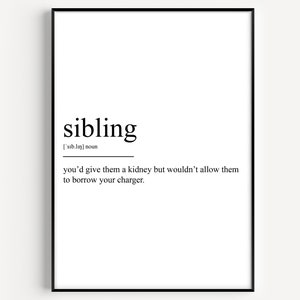 Sibling Definition Print