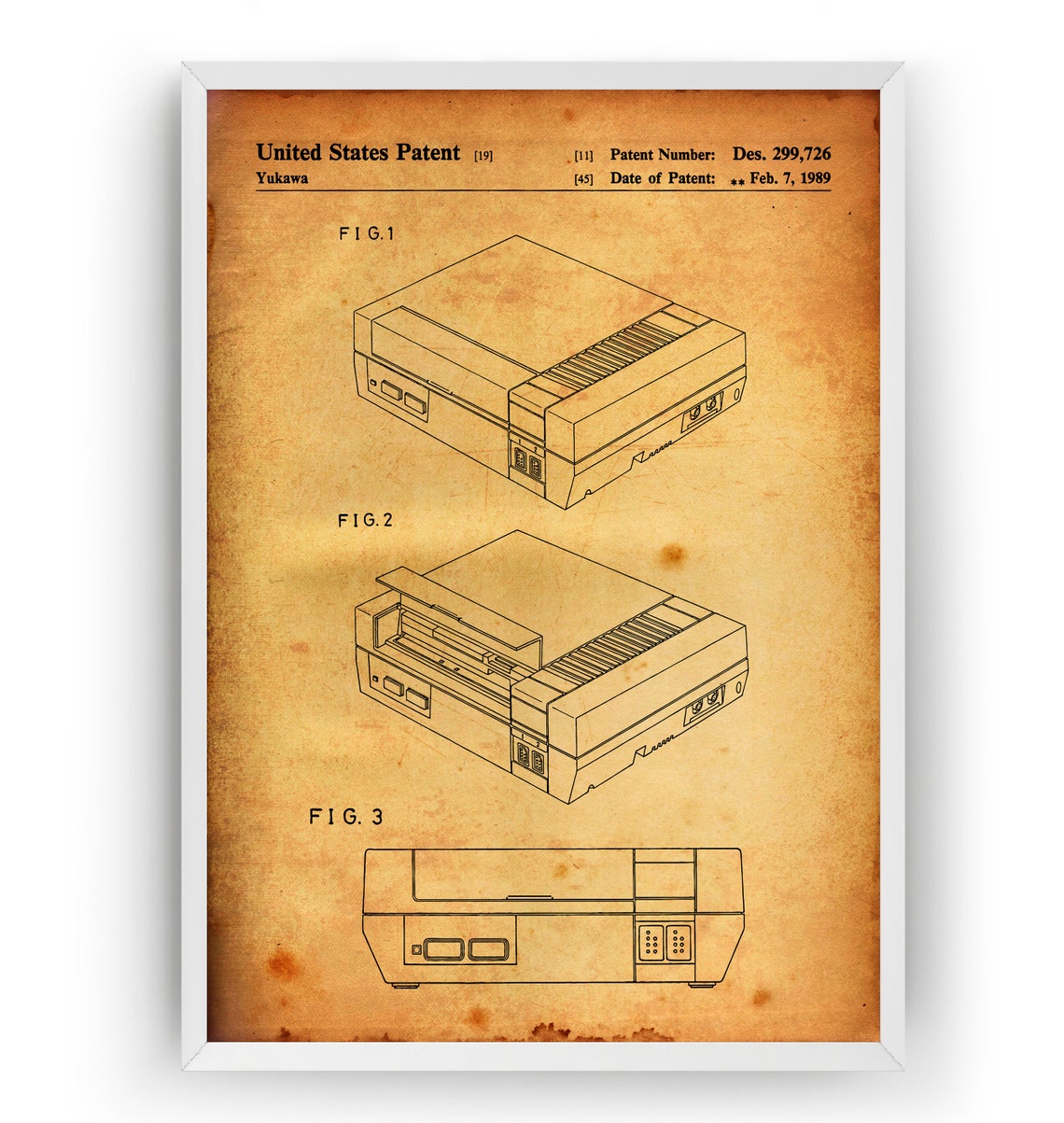 NES 1989 Patent Print Nintendo Patent Wall Art Blueprint | Etsy