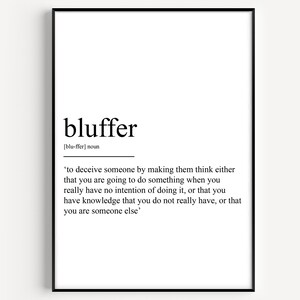 Bluffer Definition Print