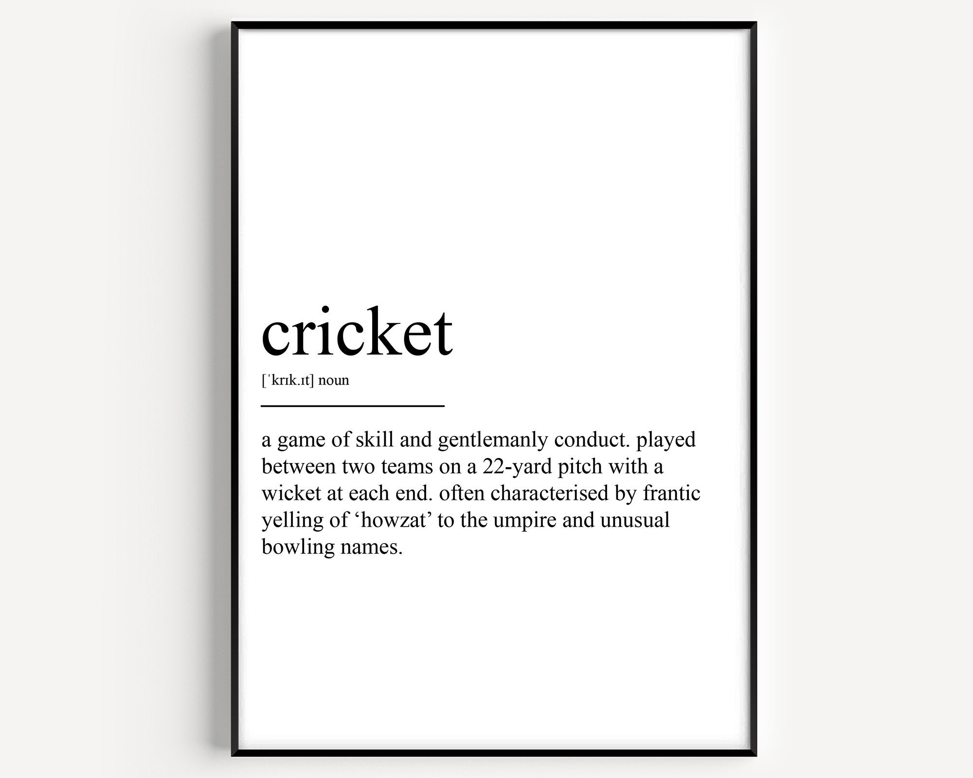Cricket Definition Print - Etsy