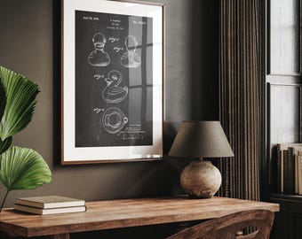 Toy Duck 1949 Patent Print, Bathroom Wall Art