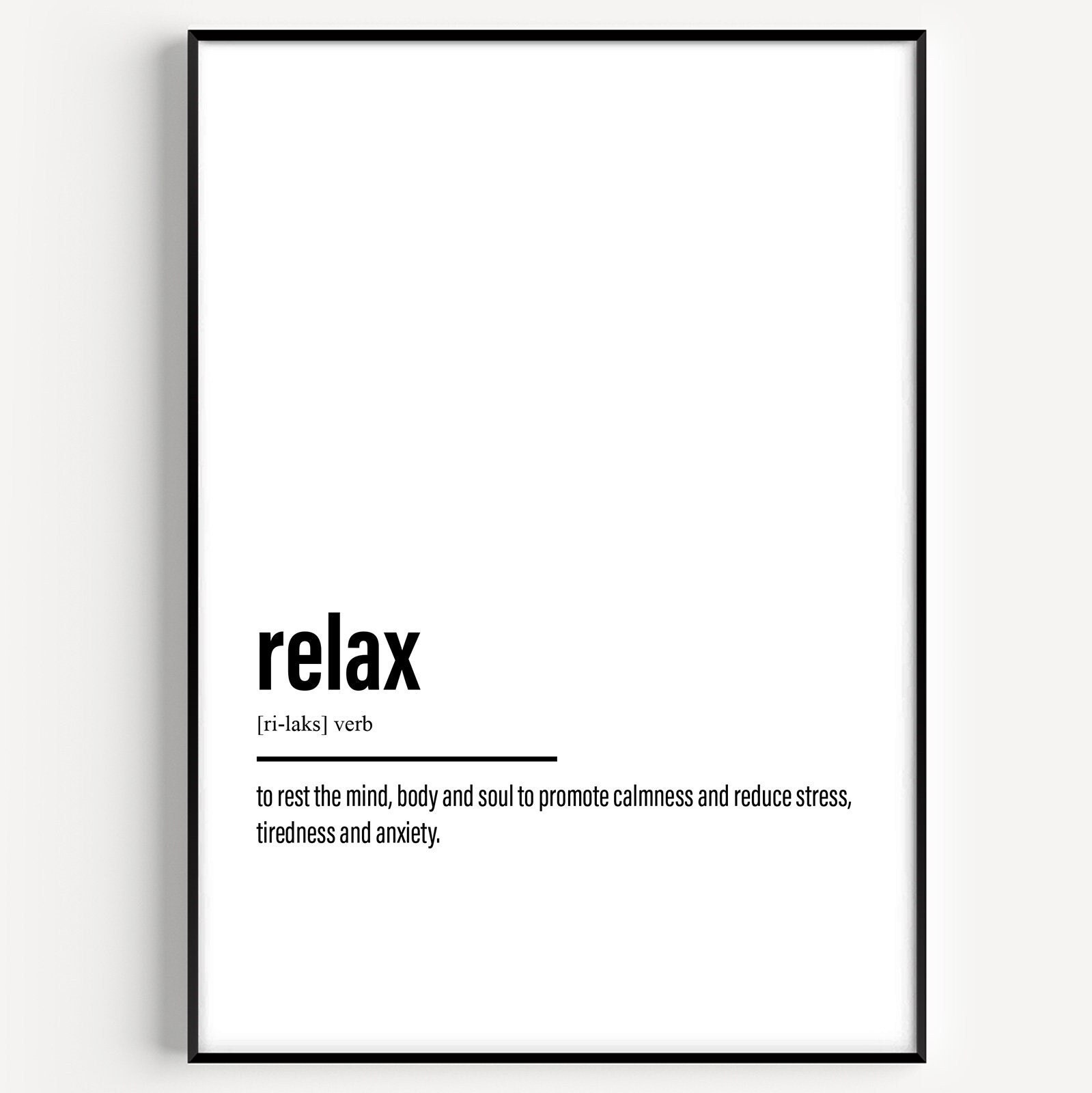 Relax Definition Print - Etsy