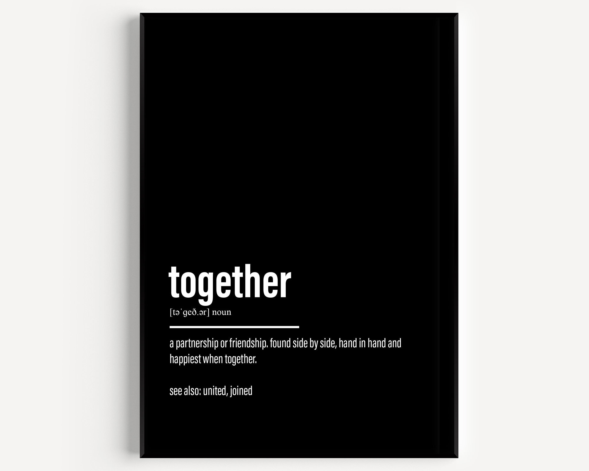 Together Definition Print - Etsy