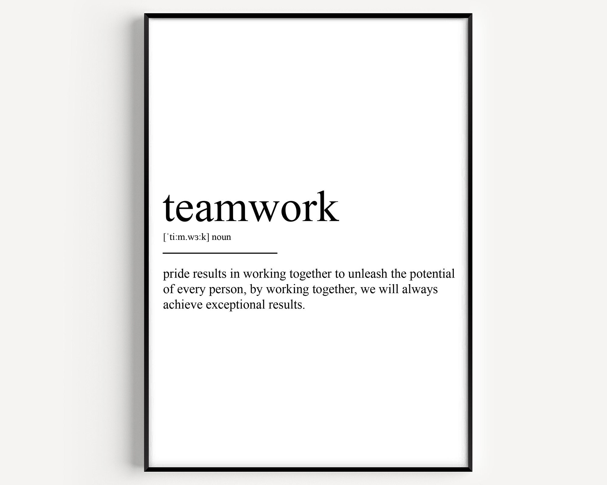 Teamwork Definition Print - Etsy