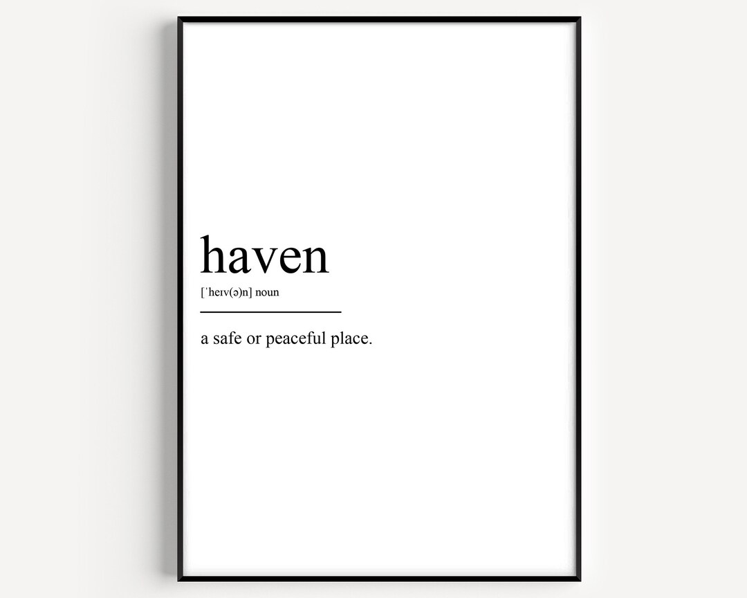 Haven Definition Print - Etsy