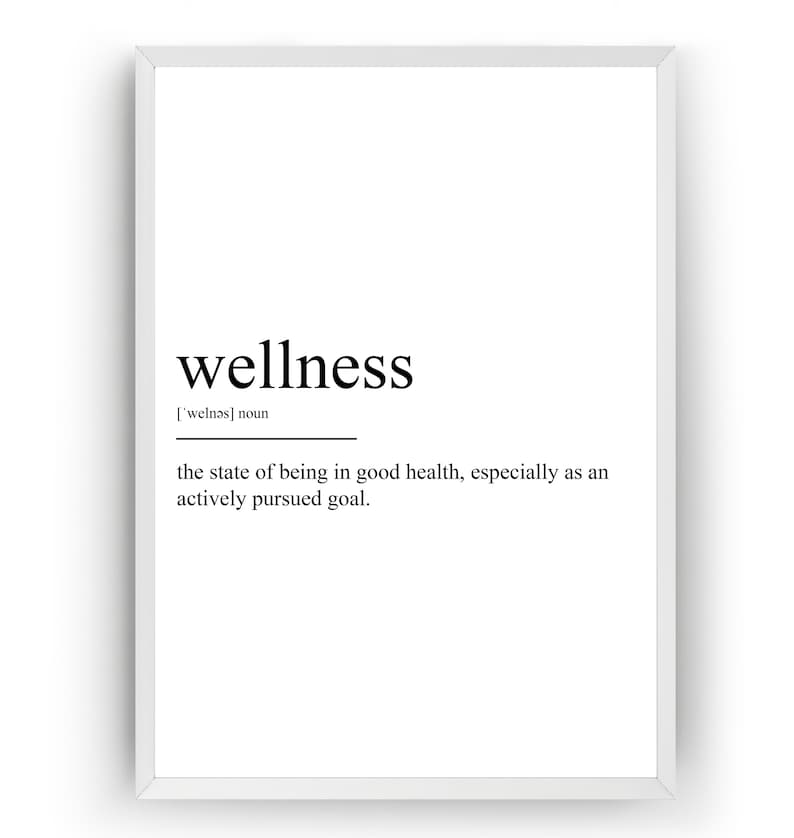Wellness Definition Print Etsy