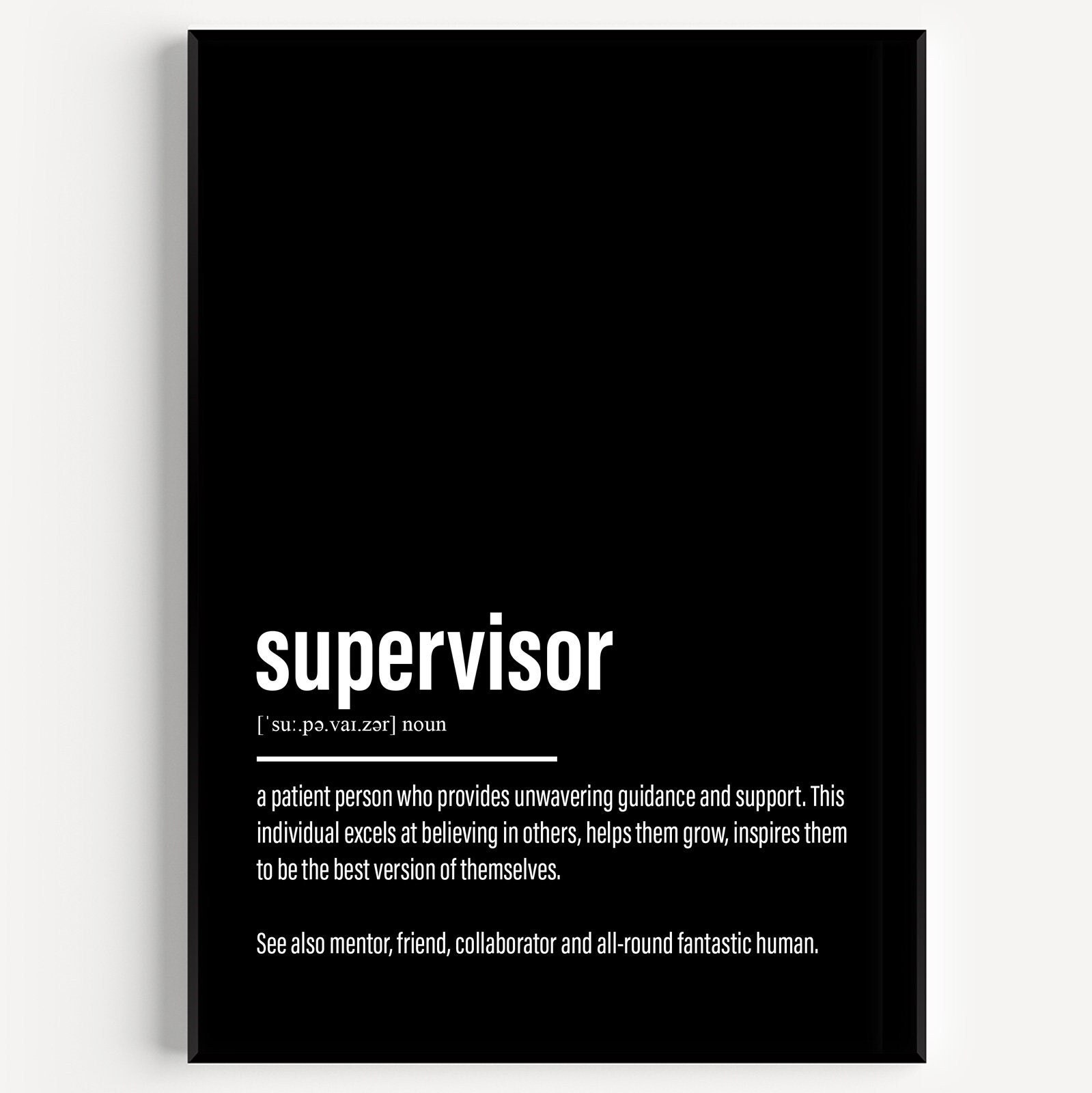 Supervisor Definition Print - Etsy