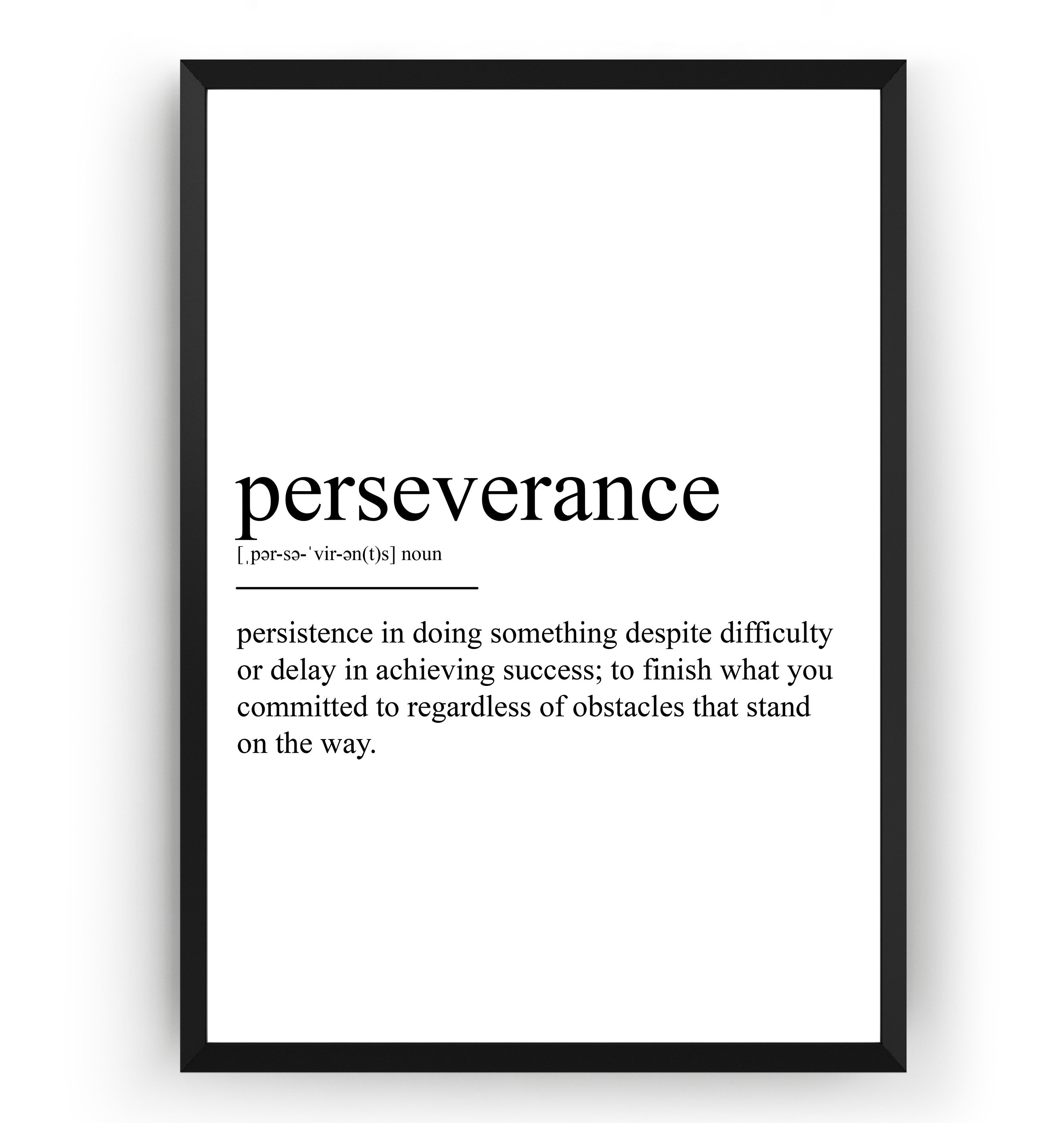 3x3 Planner Card The definition of perseverance