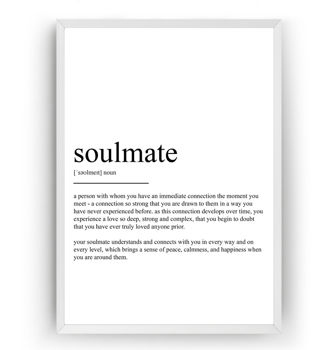 Soulmate Definition Print Etsy