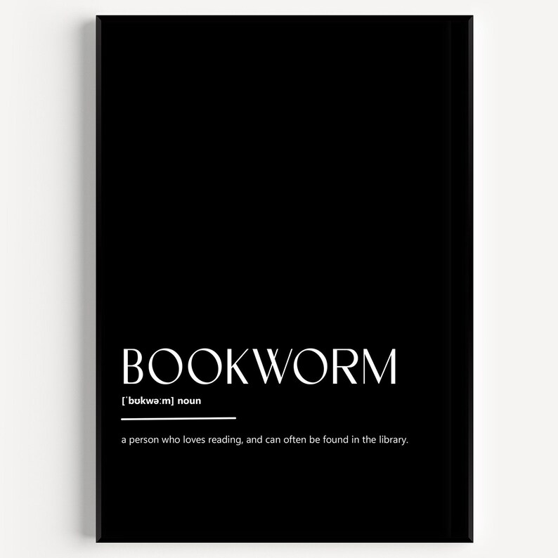 Bookworm Definition Print - Etsy