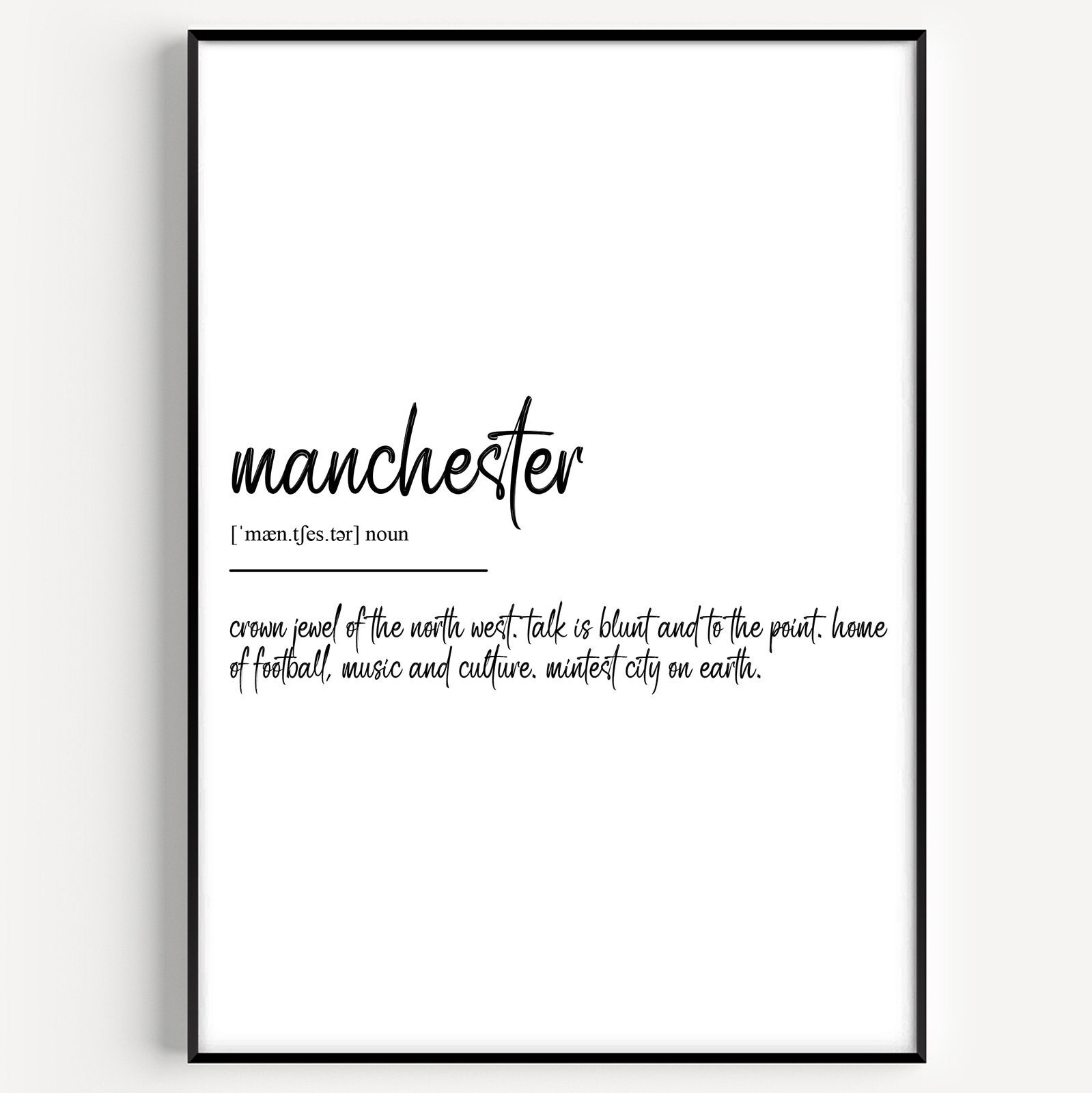 Manchester Definition Manchester Definition Print - Etsy