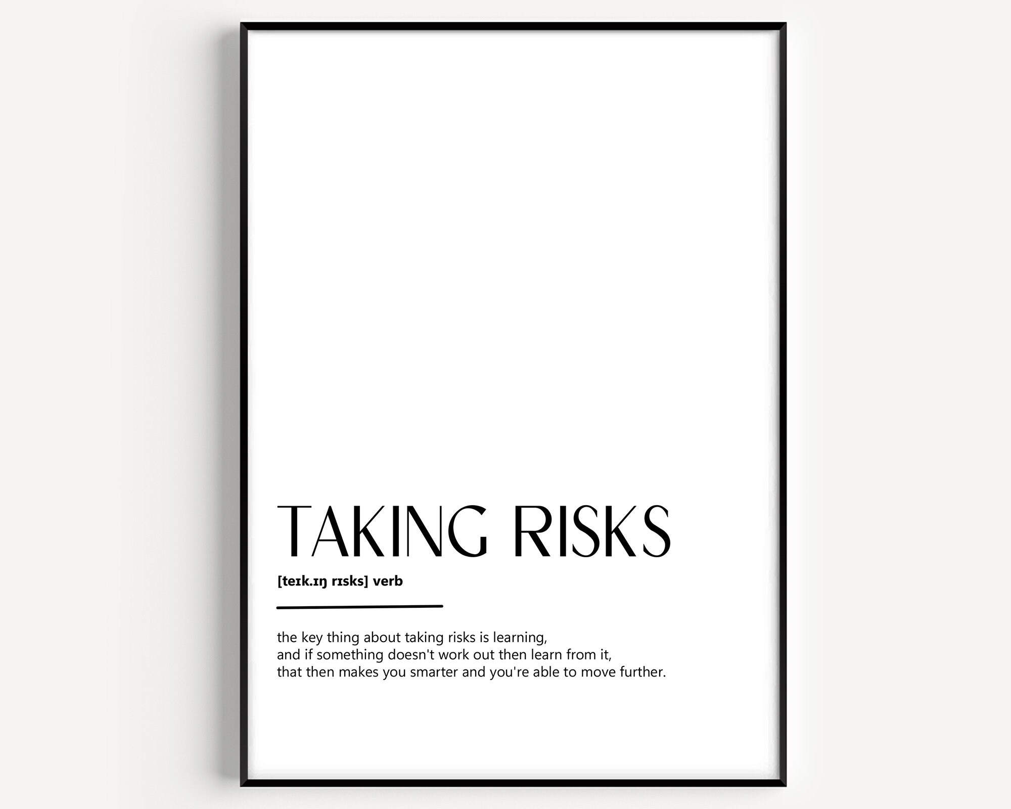 Taking Risks Definition Print - Etsy