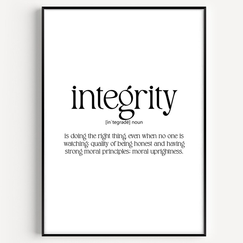 Integrity Definition Print - Version 3 - Etsy