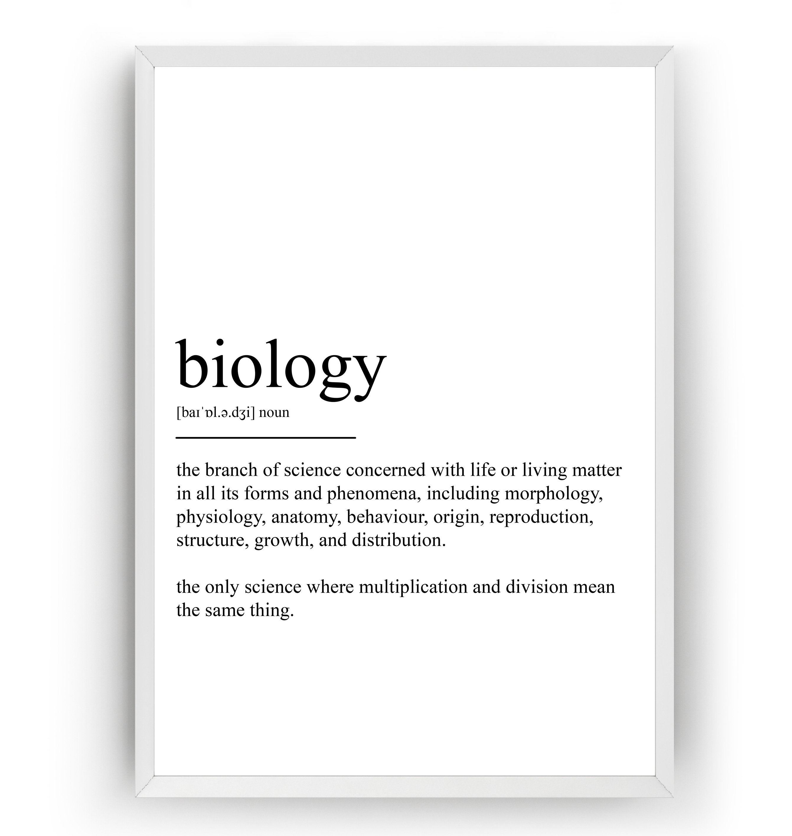 Biology Definition Print Etsy