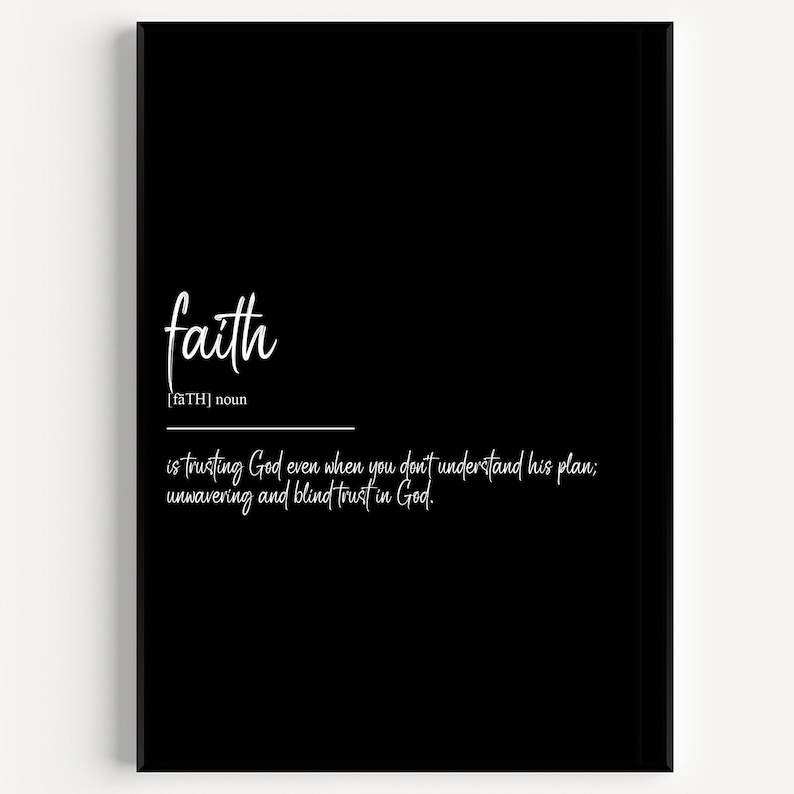 Faith Definition Print - Etsy