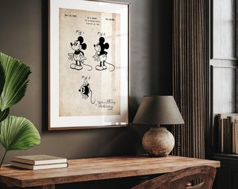 Mickey Mouse 1929 Patent Print, Kids Playroom Decor