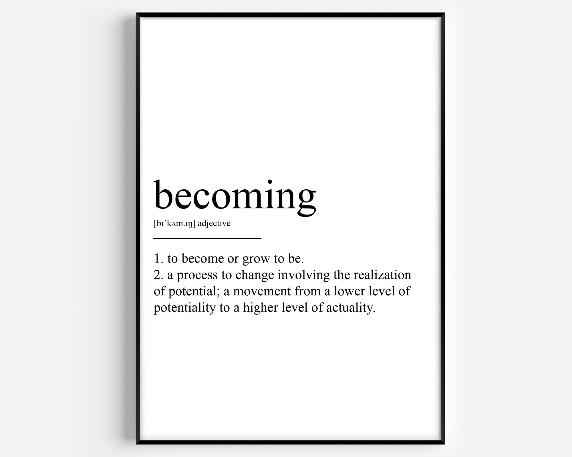 Becoming Definition Print - Etsy