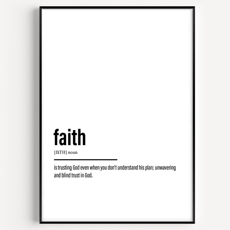 Faith Definition Print - Etsy