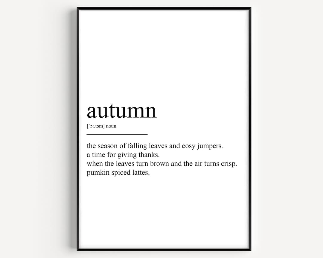 Autumn Definition Print - Etsy
