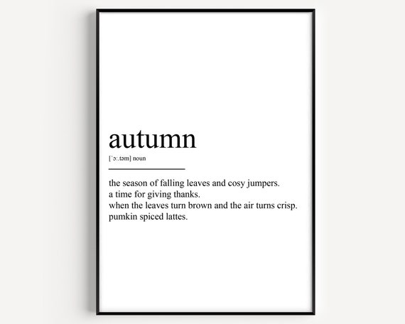 Autumn Definition Print - Etsy
