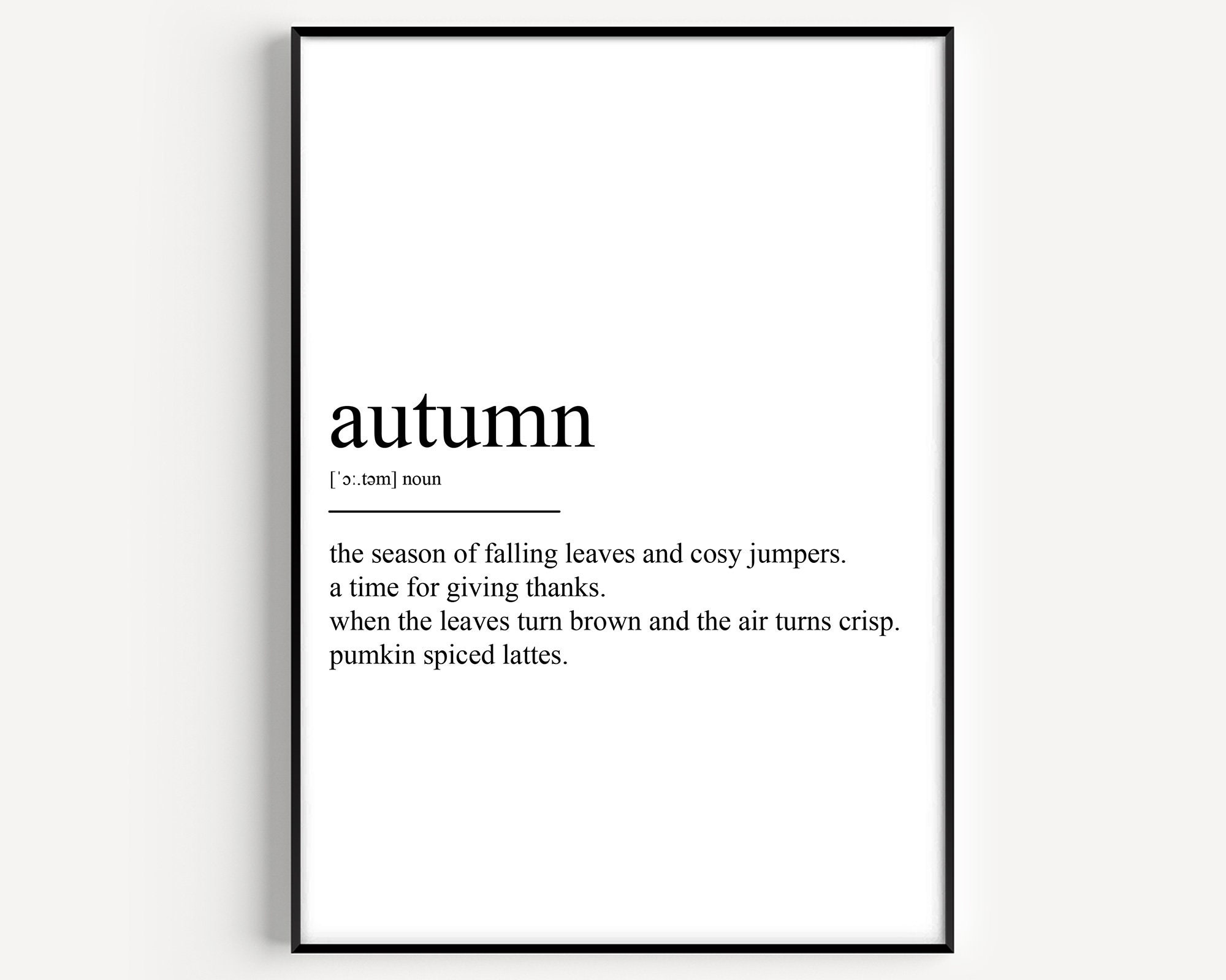 Autumn Definition Print - Etsy