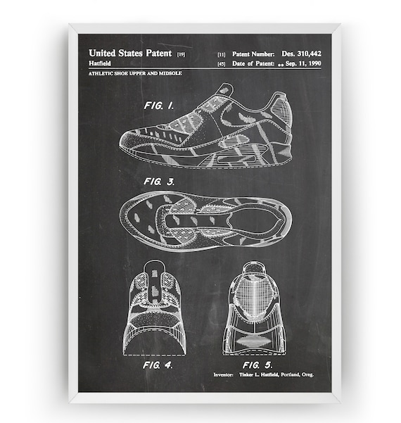 Max Patent Print Sneakers Wall Art Trainers Poster - Etsy