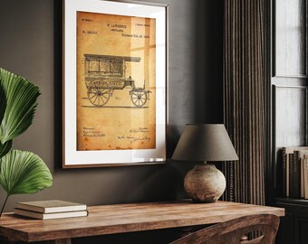 Ambulance 1889 Patent Print Wall Art Blueprint Poster Gifts